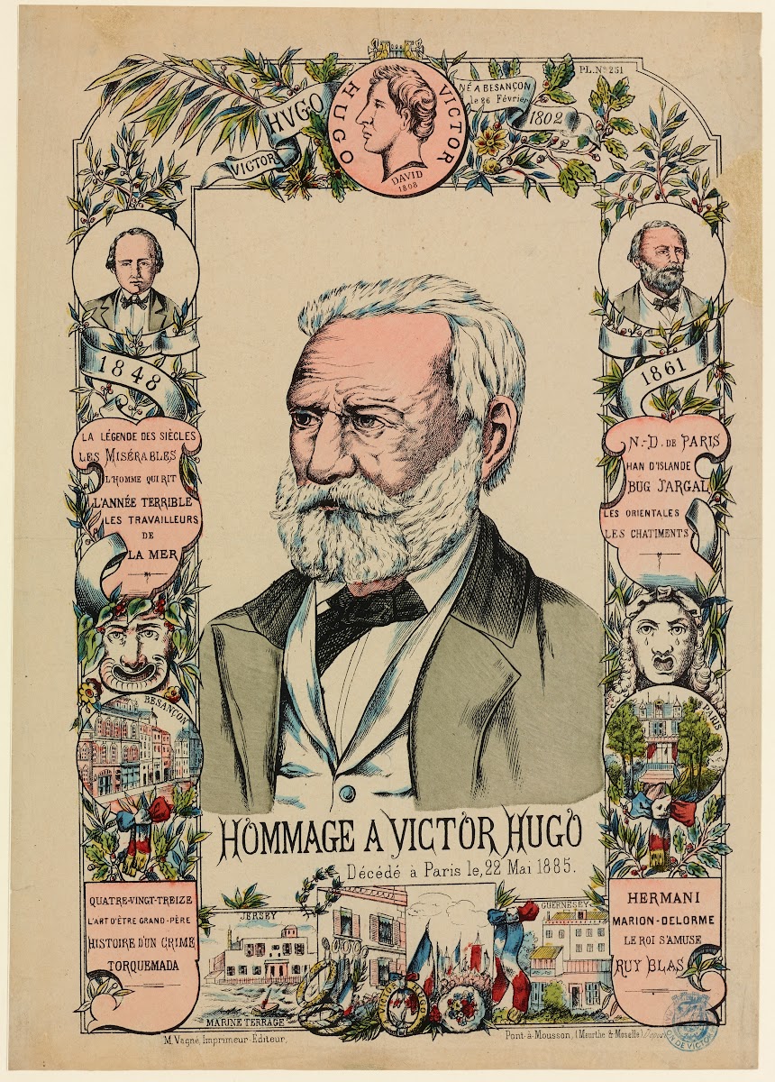 Hommage à Victor Hugo décédé à Paris le 22 mai 1885
