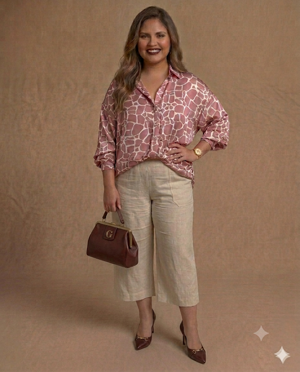Pantalón en Lino Beige