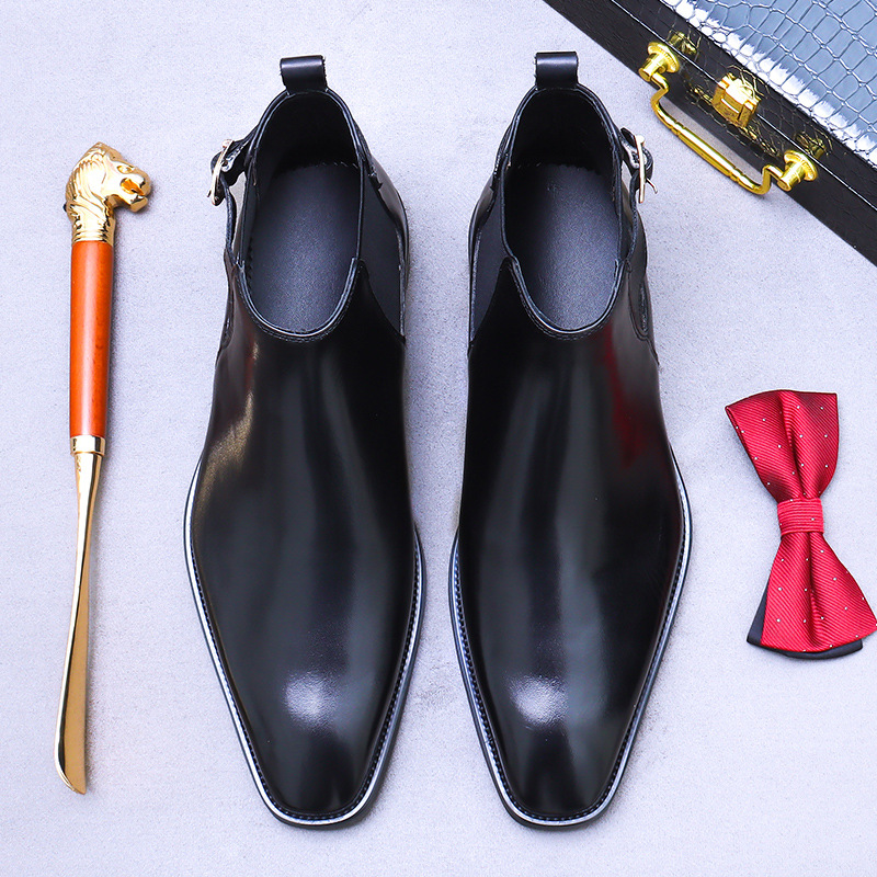 Men's Chelsea Boots made of genuine cowhide leather, Business Style