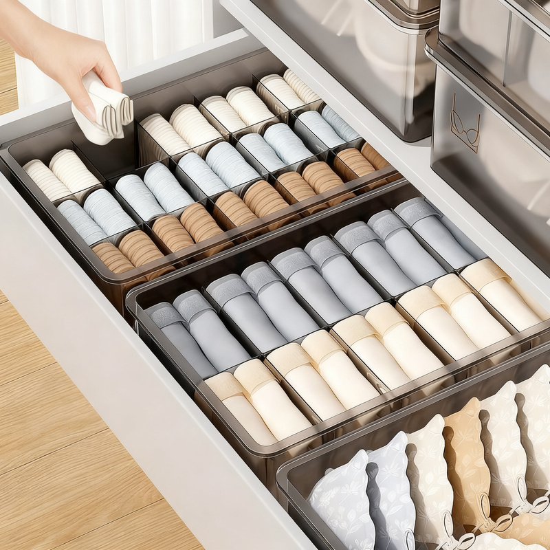 Unterwäsche-Organizer mit Fächern, 3-teilig