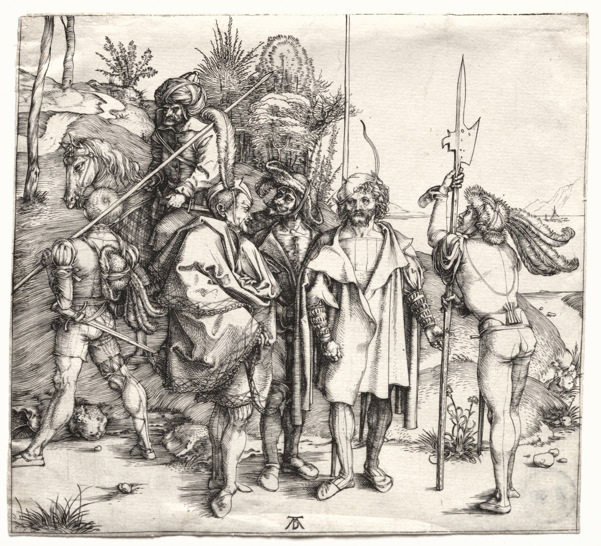 Five Soldiers and a Turk on Horseback probably 1496