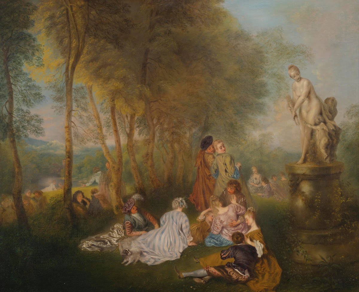 Fête Galante With a Statue of Venus