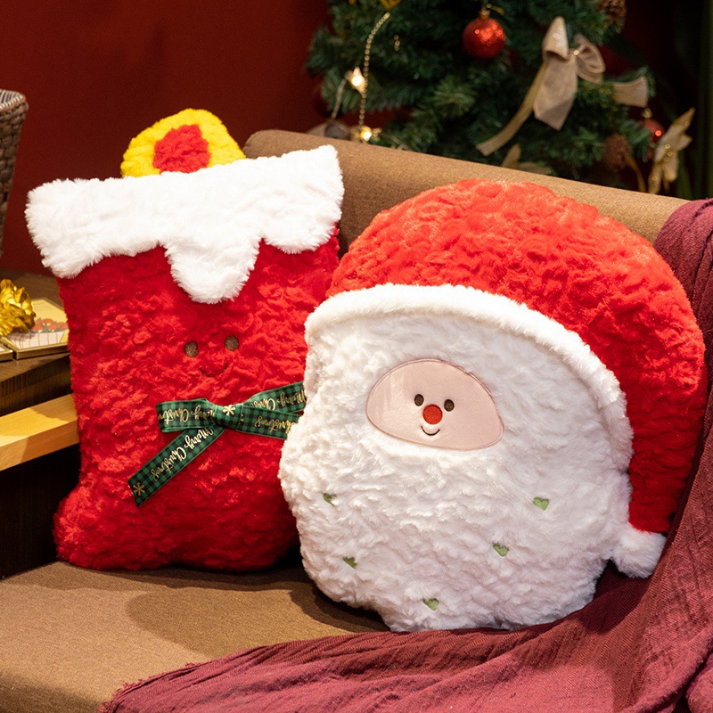 Christmas Plush Cushion with Motifs, 40 cm