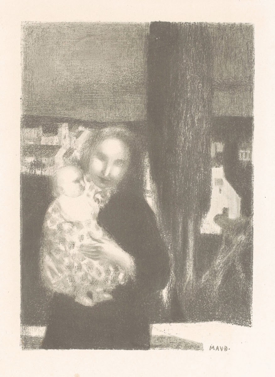Moeder met baby bij een cipres 1898