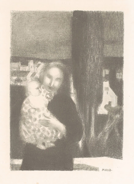 Moeder met baby bij een cipres 1898