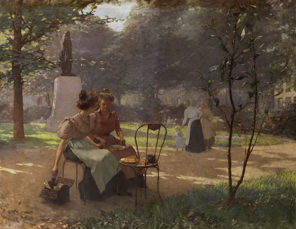 Zwei Junge MäDchen Im Park 1903