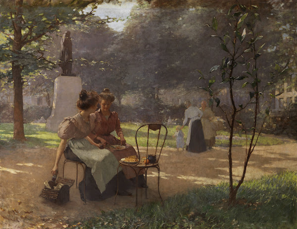 Zwei Junge MäDchen Im Park 1903