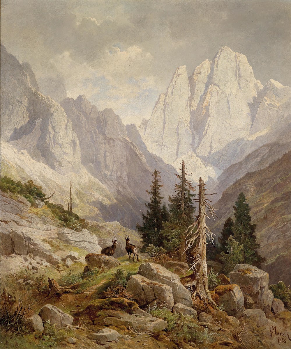 Gämsen im Hochgebirge 1888
