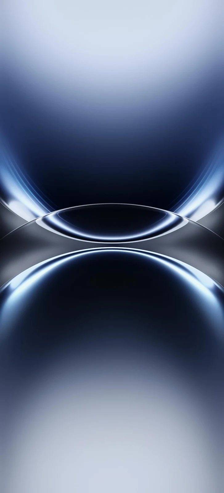 Abstract Blue Metallic Curves - 3D Digital Art Full HD iPhone Wallpaper (1080x2376)