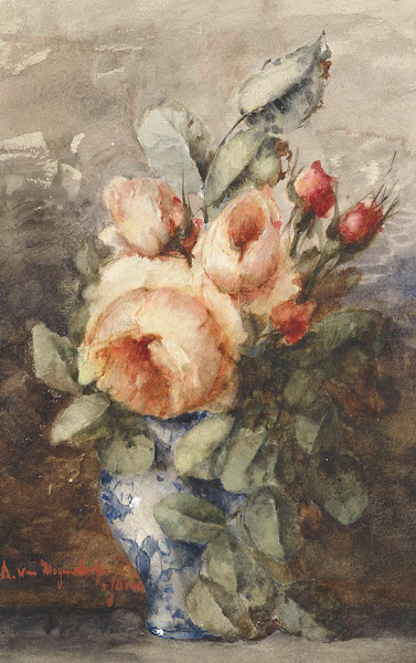 Boeket rozen in een vaas 1867   1920