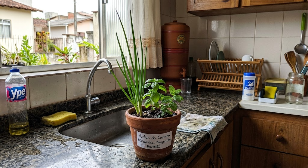 Planta carregada em vaso