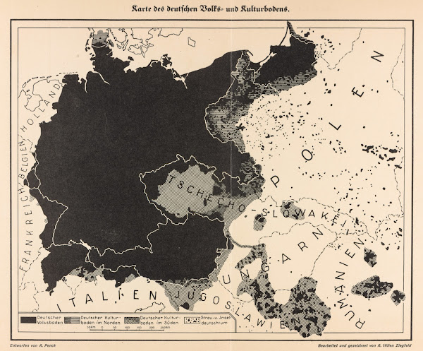 Karte Des Deutschen Volks  Und Kulturbodens Map Of German Ethnic And Cultural La