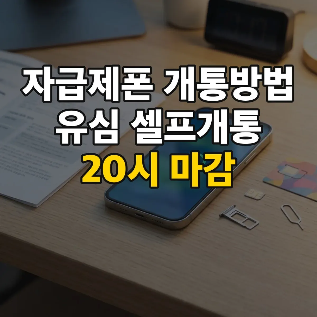 자급제폰 개통방법 유심 셀프개통 20시 마감