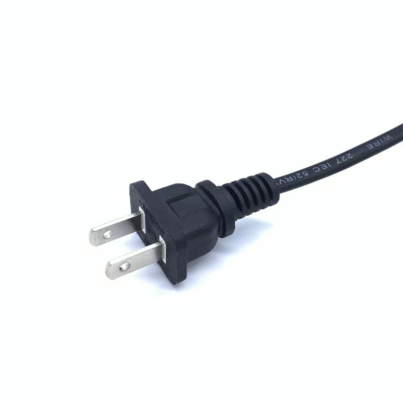 Power cable with flat plug, PVC jacket