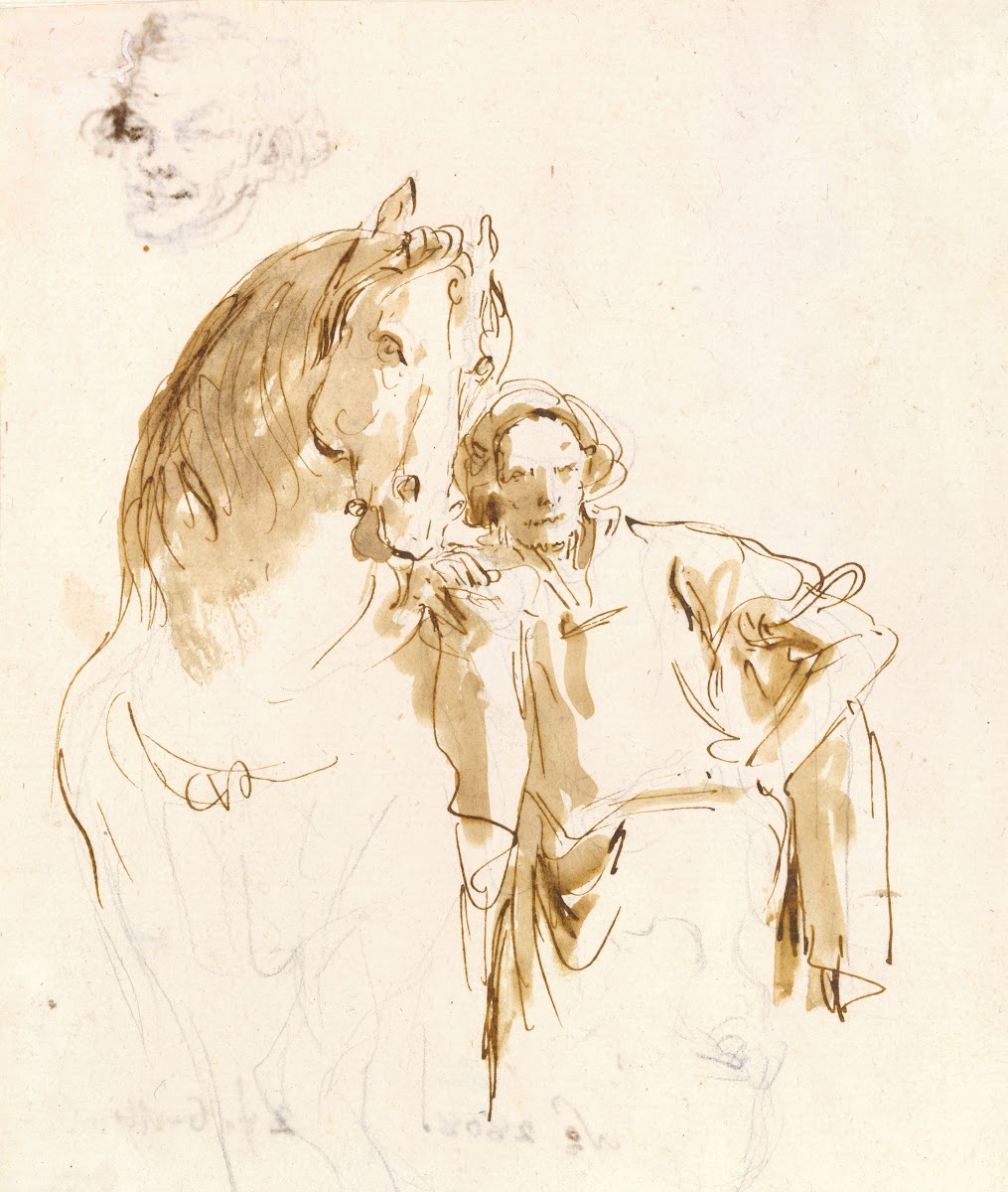 Man Leaning against a Horse 1757