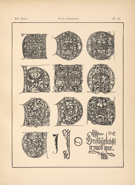 École Allemande  Lettres onciales tirées dun missel imprimé à Nuremberg 1895