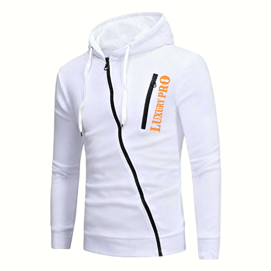 2D Diagonal Zip Up Sweatshirt Set