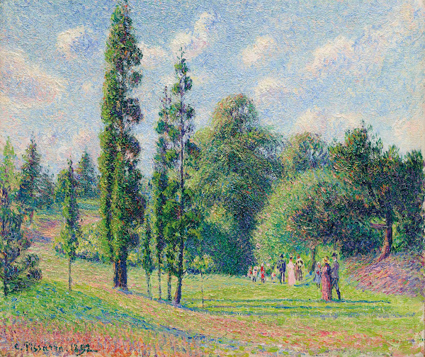 Jardin de Kew Londres près dun étang 1892