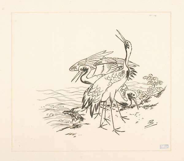 Trois grues au bord de la mer 1866   1878