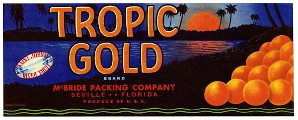 Tropic Gold Brand Orange Label 1930s