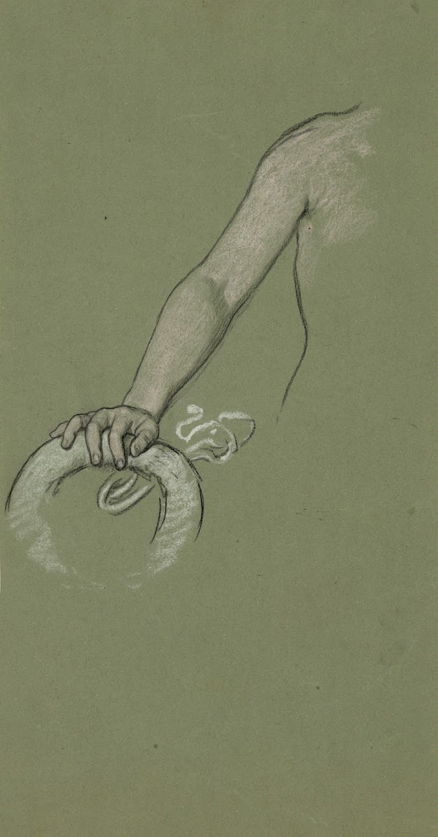 Study of wreath which became an olive branch held by Peace 1895