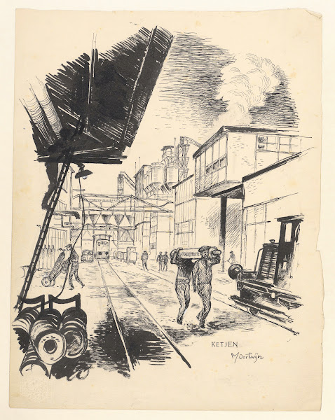 Exterieur van zwavelzuurfabriek Ketjen 1945 1960