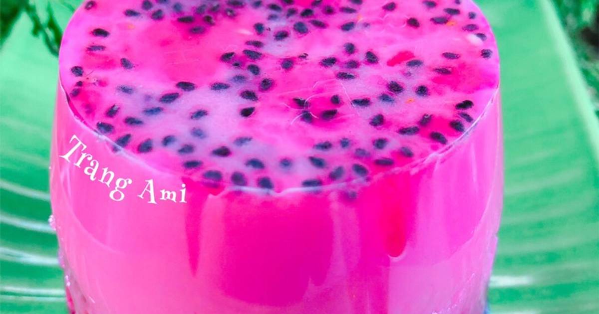 Ăn dặm - Thạch sữa thanh long ruột đỏ