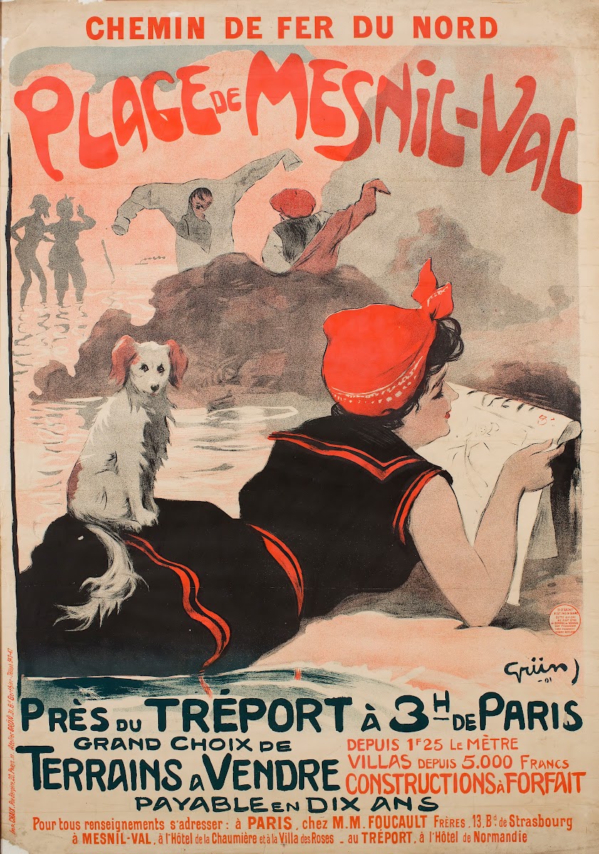 Chemin De Fer Du Nord Plage De Mesnil Val 1901
