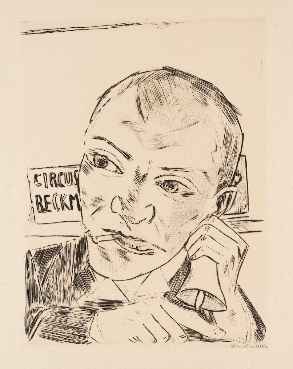 The Barker Self Portrait Der Ausrufer Selbstbildnis 1922