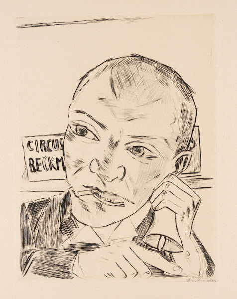 The Barker Self Portrait Der Ausrufer Selbstbildnis 1922