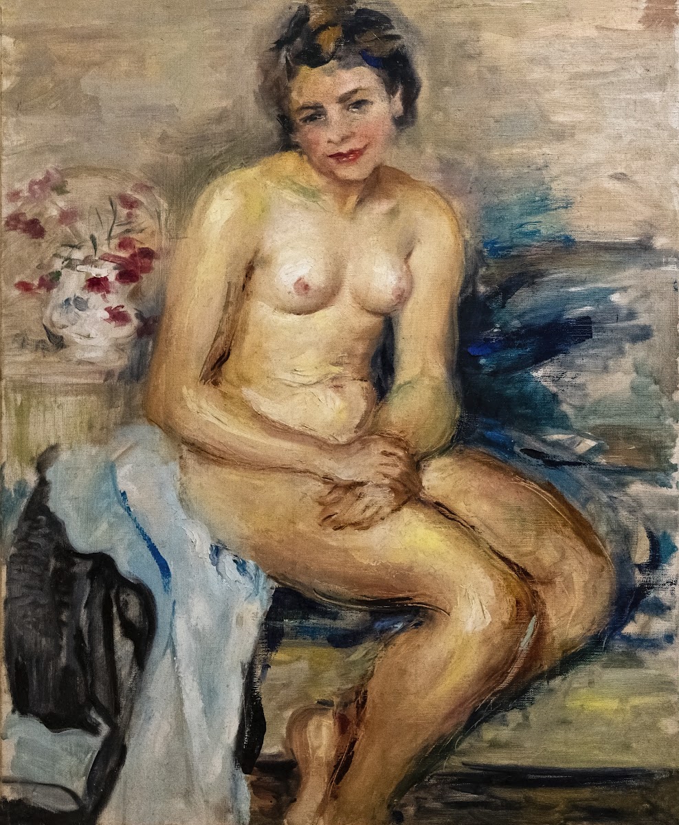 Sitting nude