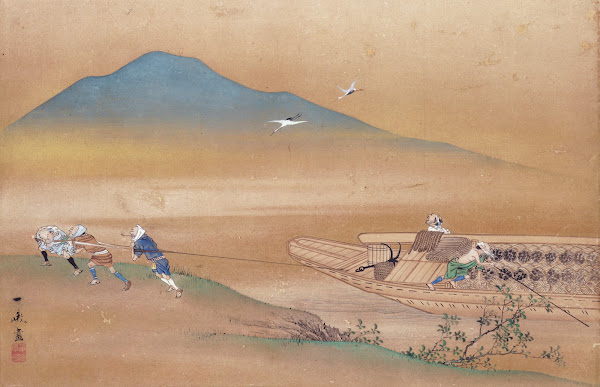 Five Figures Pulling A Boat First Half 19th Century