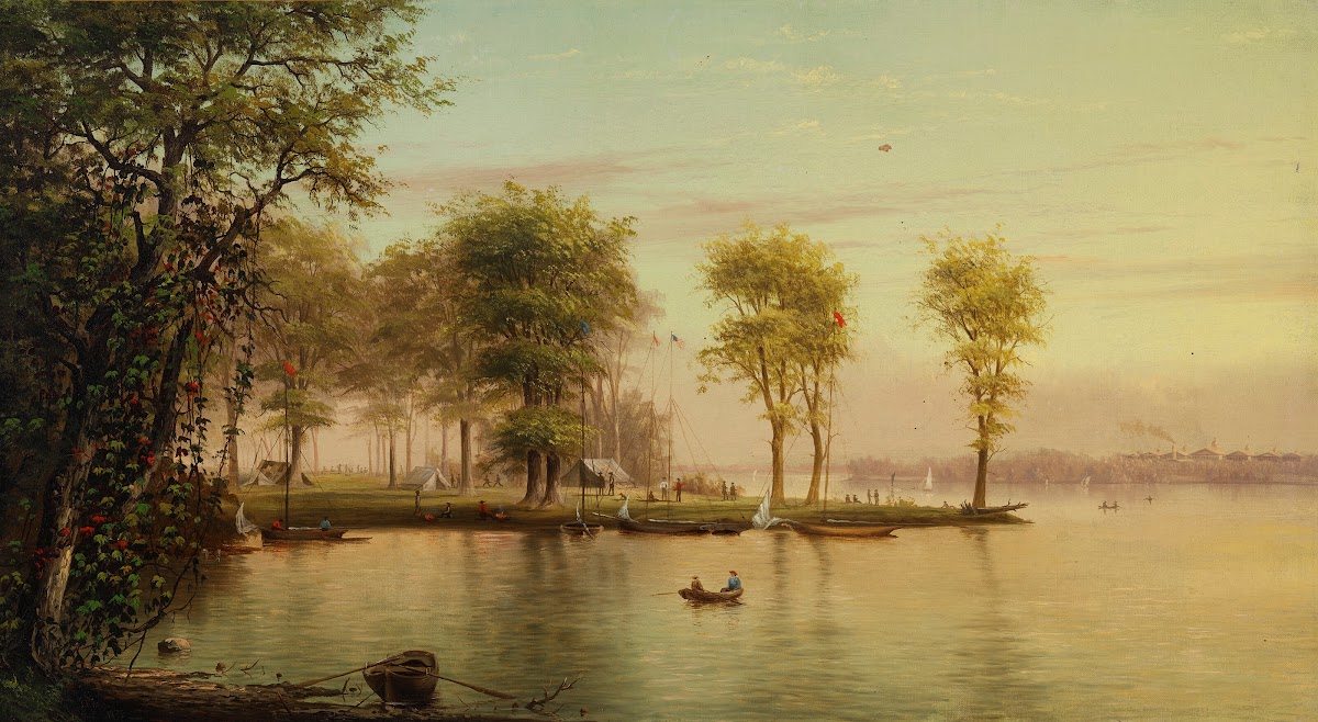 A View Of Island Park Lake Winnebago Wisconsin 1875