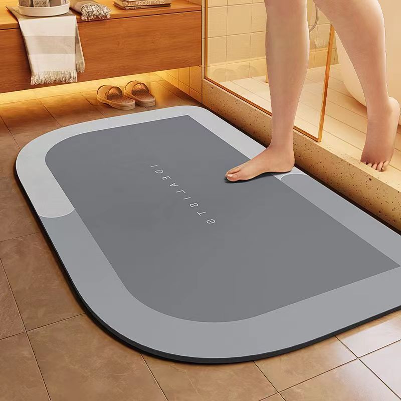 Bathroom mat, diatomaceous earth, absorbent, non-slip