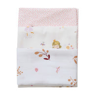 Набір пелюшок Twins 3 шт (фланель, муслін, водонепроникна) дівчинка