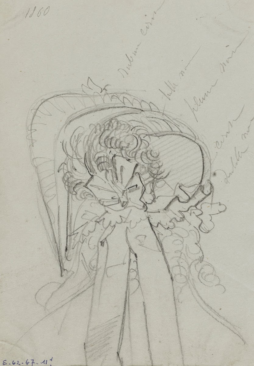 Détail dune coiffe vue de dos 1860