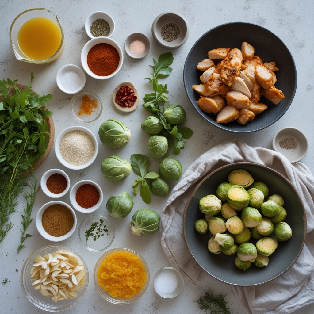 Ingredients for Air Fryer Sweet Chili Chicken and Brussels Sprouts - Easy Weeknight Meal