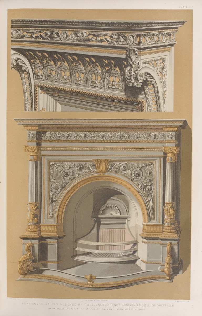 Portions of stoves designed by A Stevens for Hoole Robson  Hoole of Sheffield 18
