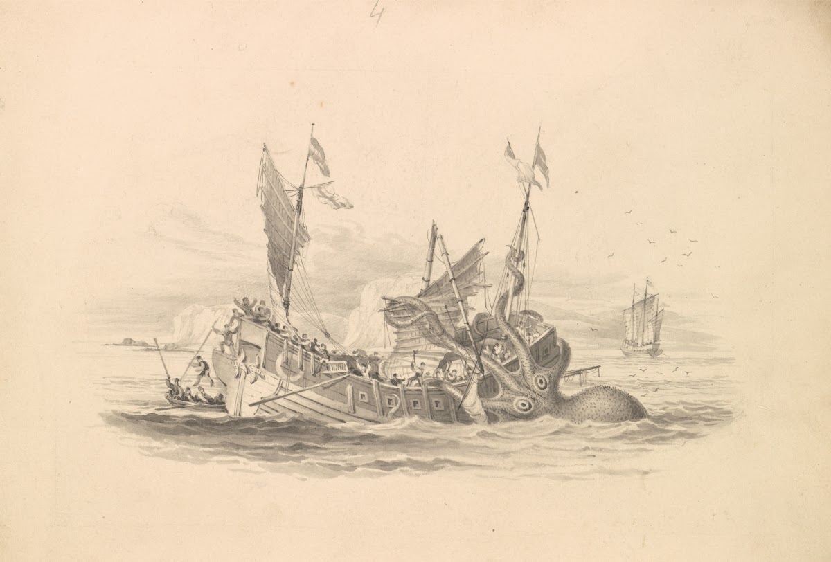 The Kracken Supposed a Sepia or Cuttle Fish ca 1837