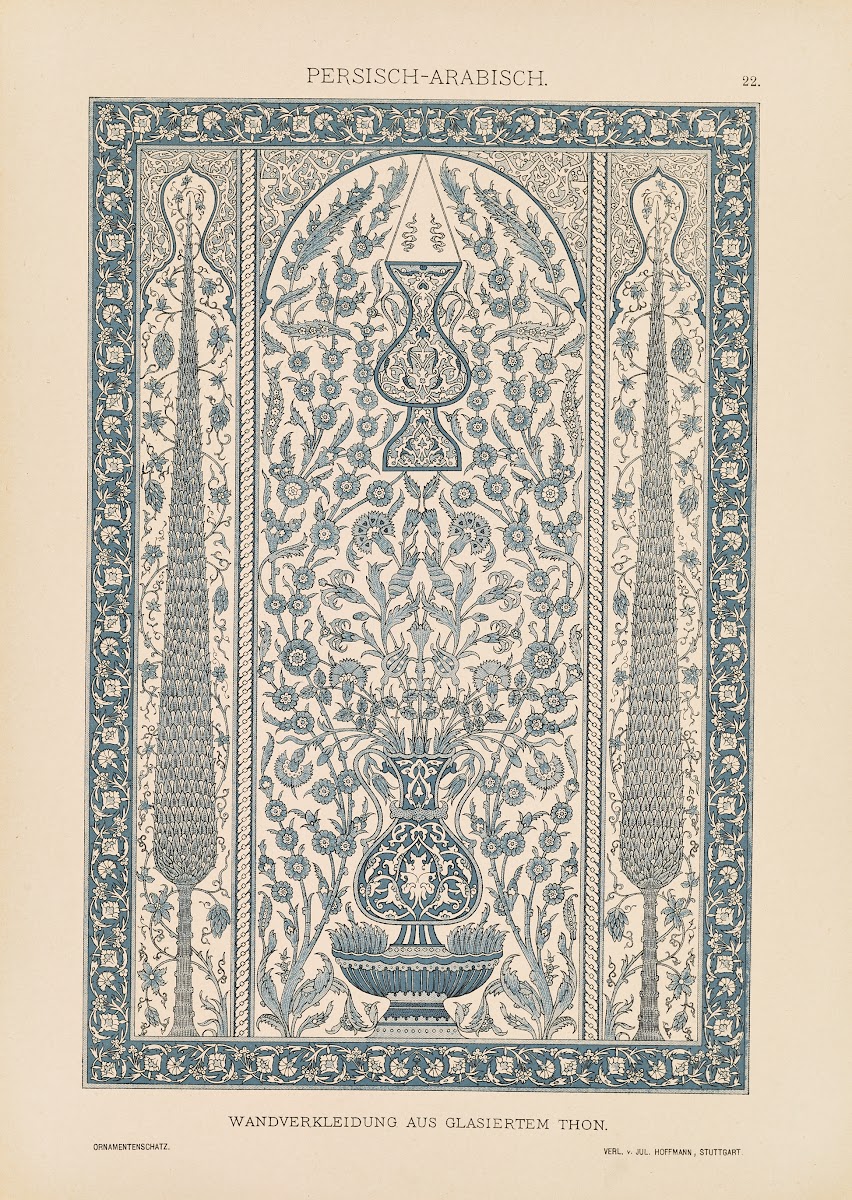 Persisch Arabisch  Wandverkleidung aus Glasiertem Thon 1887