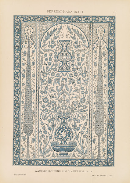 Persisch Arabisch  Wandverkleidung aus Glasiertem Thon 1887