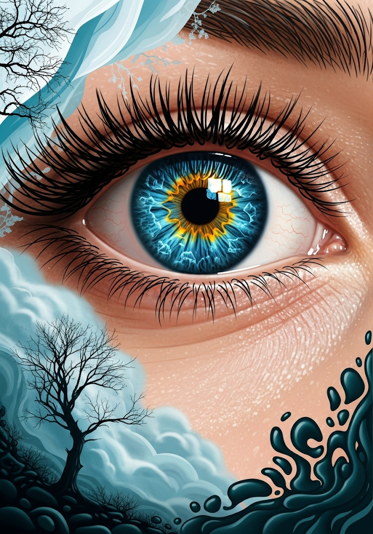 Surreal Eye With Nature Elements