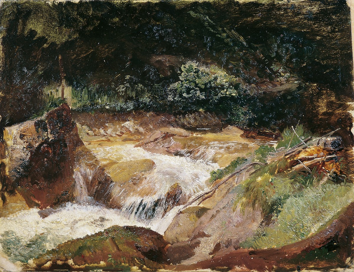 Gebirgsbach in der Ramsau 1868