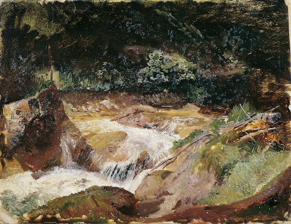 Gebirgsbach in der Ramsau 1868
