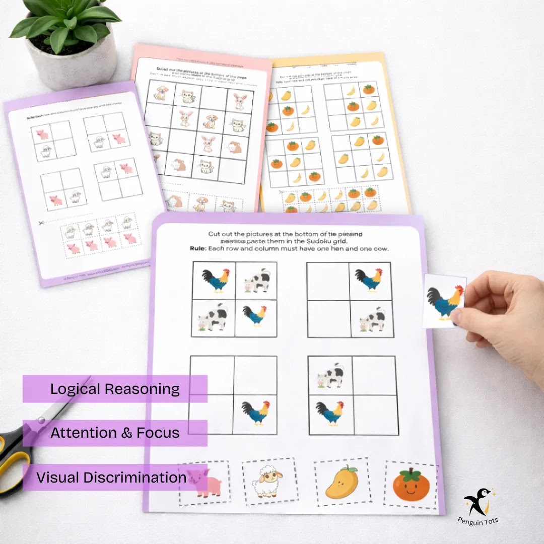 Picture Sudoku Activity Bundle | Logical Reasoning, Visual Discrimination & Problem Solving