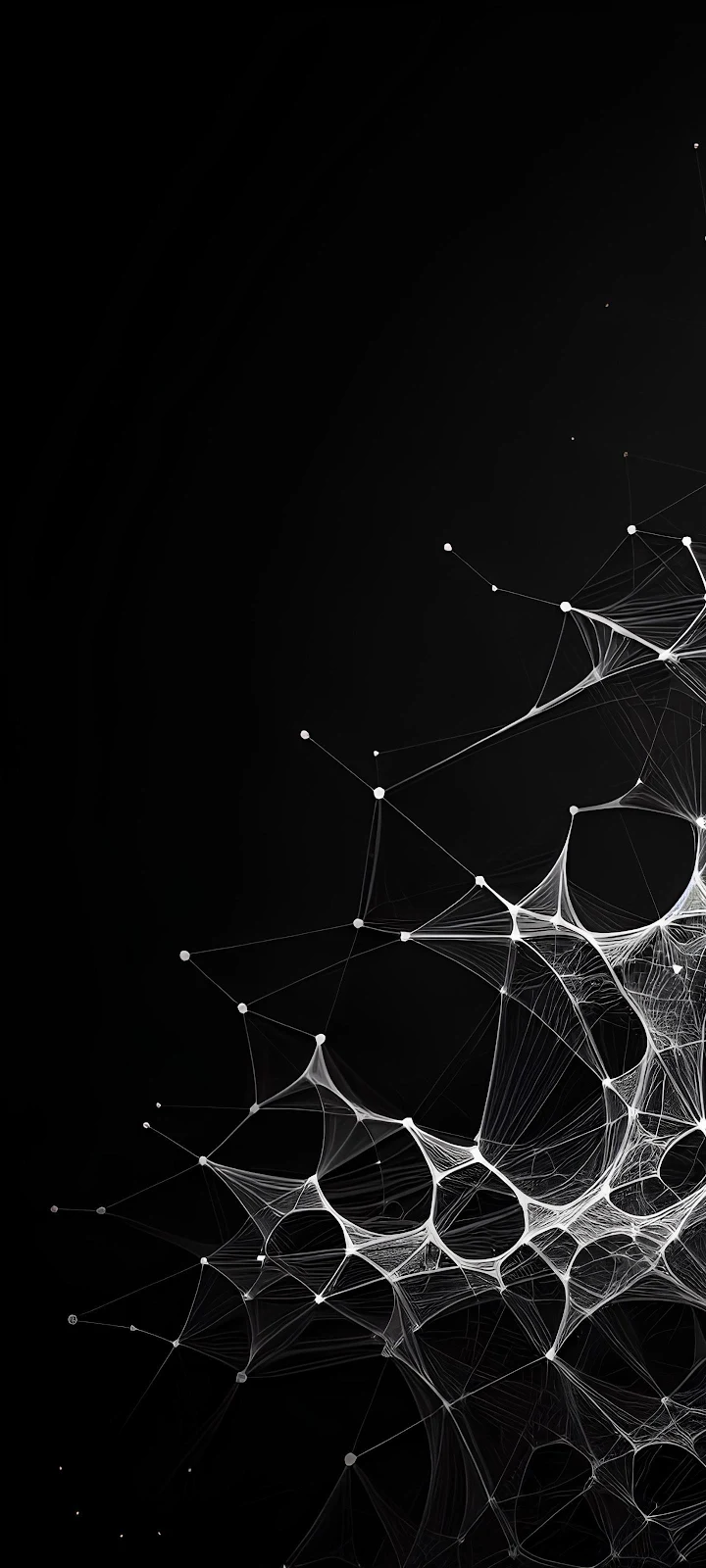 Abstract White Plexus Network - Digital Art 2K iPhone Wallpaper (1440x3200)