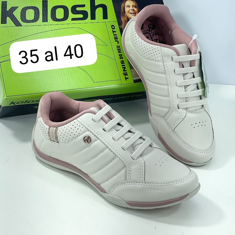 Tenis blanco con detalles rosados