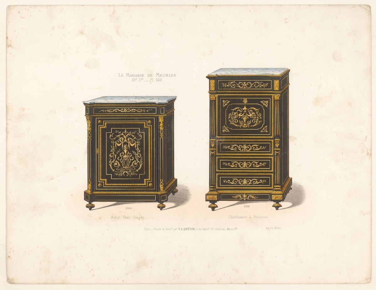 Bahut Pans Coupés  Chiffonnier à Pilastres 1832   1904