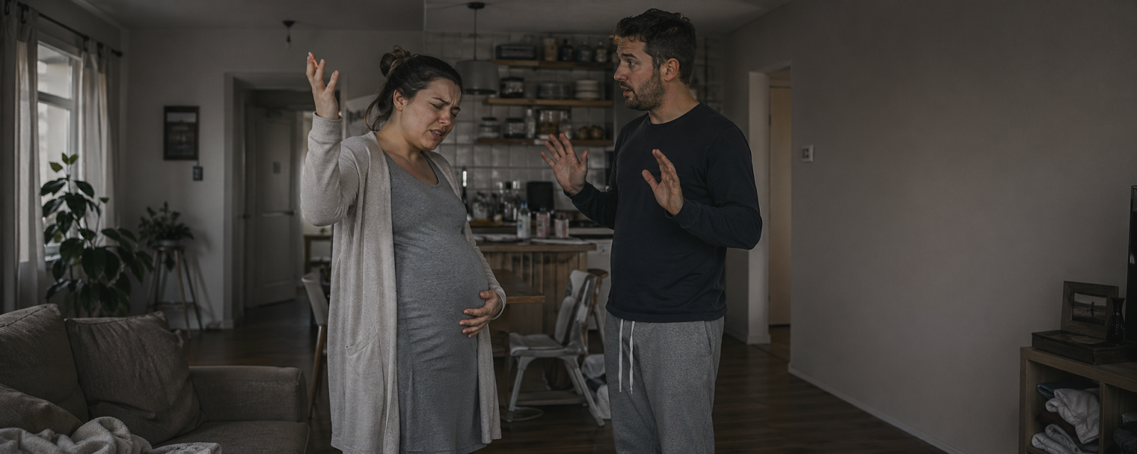 Couple experiencing tension during pregnancy