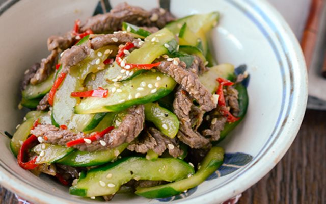 Dưa Leo Xào Thịt Bò